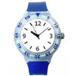 オリジナル腕時計プラスチック　カラフルウォッチ・クリア＆ブルー