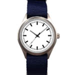 オリジナル腕時計チタン・メタルウォッチナイロンバンド-ネイビー