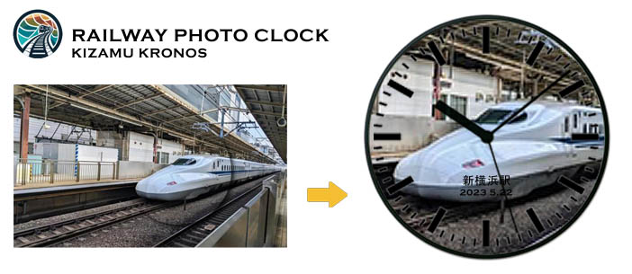 オリジナル鉄道写真掛け・置き時計-アルミニウム0002