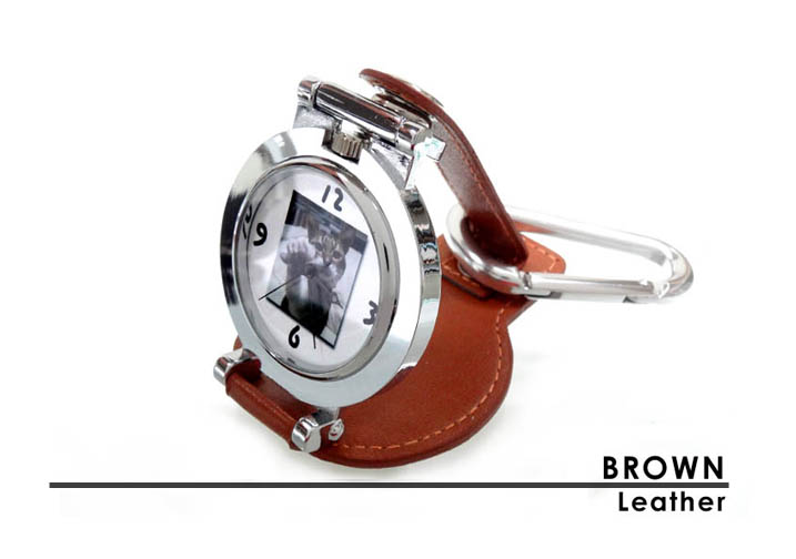 オリジナル懐中時計＆置き時計-3wayウォッチ ブラウンレザー　W-48