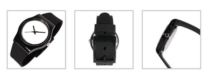 オリジナル腕時計シリコンバンドブラック詳細画像
